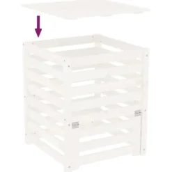 vidaXL kompostbeholder 63,5x63,5x77,5 cm massivt fyrretræ Hvid - Kompostbeholdere