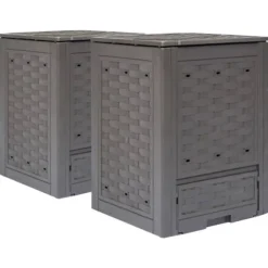 vidaXL kompostbeholdere 2 stk. 60 x 60 x 83 cm 600 l brun - Kompostbeholdere