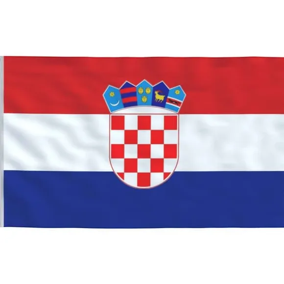vidaXL Kroatien flag og flagstang 6,23 m aluminium - Flag & vimpler