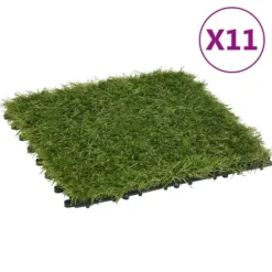 vidaXL kunstgræsfliser 11 stk. 30x30 cm grøn - Kunstig flora