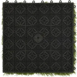 vidaXL kunstgræsfliser 11 stk. 30x30 cm grøn - Kunstig flora