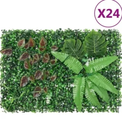 vidaXL kunstige hække 24 stk. 40x60 cm grøn