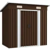 vidaXL opbevaringsskur til haven 194x121x181 cm stål brun - Skure & Redskabsskure