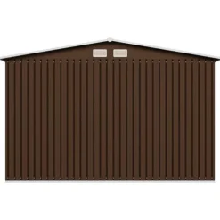 vidaXL opbevaringsskur til haven 257x205x178 cm stål brun - Skure & Redskabsskure