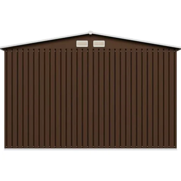 vidaXL opbevaringsskur til haven 257x205x178 cm stål brun - Skure & Redskabsskure