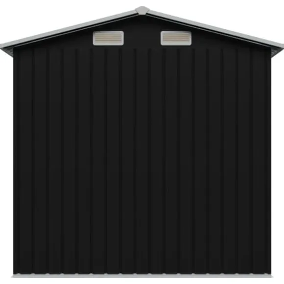vidaXL opbevaringsskur til haven 204x132x186 cm stål antracitgrå - Skure & Redskabsskure