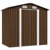 vidaXL opbevaringsskur til haven 204x132x186 cm stål brun - Skure & Redskabsskure