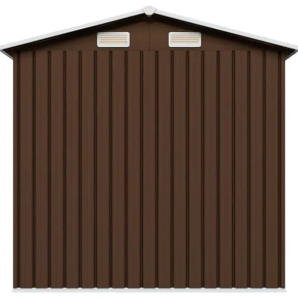 vidaXL opbevaringsskur til haven 204x132x186 cm stål brun - Skure & Redskabsskure