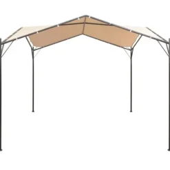 vidaXL pavillon 4 x 4 m stål beige - Festtelte & havepavilloner