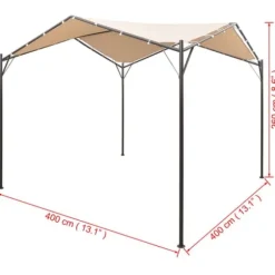 vidaXL pavillon 4 x 4 m stål beige - Festtelte & havepavilloner