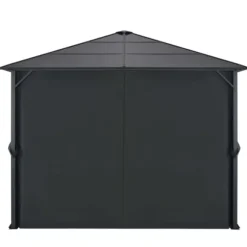 vidaXL pavillon med gardin aluminium 3 x 3 m sort - Festtelte & havepavilloner