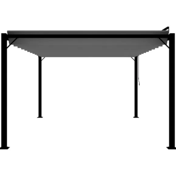 vidaXL pavillon med lameltag 3x4 m aluminium og stof antracitgrå - Festtelte & havepavilloner