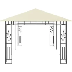 vidaXL pavillon med myggenet 6x3x2,73 cm cremefarvet - Festtelte & havepavilloner