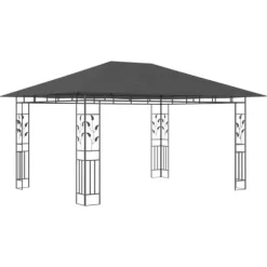 vidaXL pavillon med myggenet 4x3x2,73 m 180 g/m² antracitgrå - Festtelte & havepavilloner