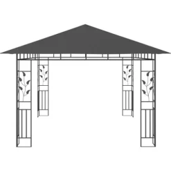 vidaXL pavillon med myggenet 4x3x2,73 m 180 g/m² antracitgrå - Festtelte & havepavilloner