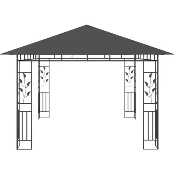 vidaXL pavillon med myggenet 4x3x2,73 m 180 g/m² antracitgrå - Festtelte & havepavilloner