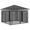 vidaXL pavillon med myggenet 3x3x,2,73 m 180 g/m² antracitgrå - Festtelte & havepavilloner