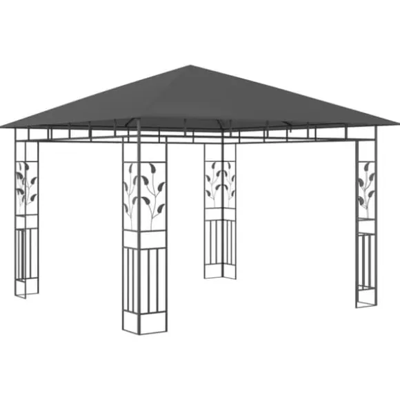 vidaXL pavillon med myggenet 3x3x,2,73 m 180 g/m² antracitgrå - Festtelte & havepavilloner