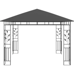 vidaXL pavillon med myggenet 3x3x,2,73 m 180 g/m² antracitgrå - Festtelte & havepavilloner
