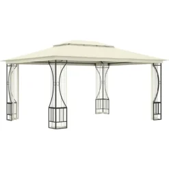 vidaXL pavillon med net 300x400x265 cm cremefarvet - Festtelte & havepavilloner