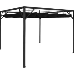 vidaXL pavillon med sammenrulleligt tag 3x3 m antracitgrå - Festtelte & havepavilloner