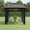 vidaXL pavillon med sidevægge 300x300x270 cm stål antracitgrå - Festtelte & havepavilloner