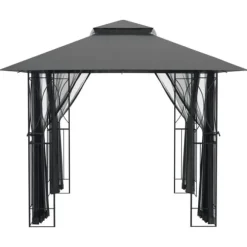 vidaXL pavillon med sidevægge 300x300x270 cm stål antracitgrå - Festtelte & havepavilloner