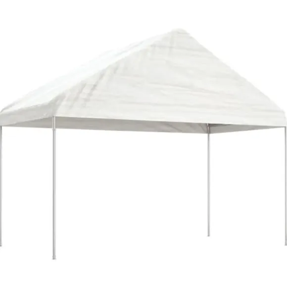 vidaXL pavillon med tag 13,38x4,08x3,22 m polyethylen hvid - Festtelte & havepavilloner