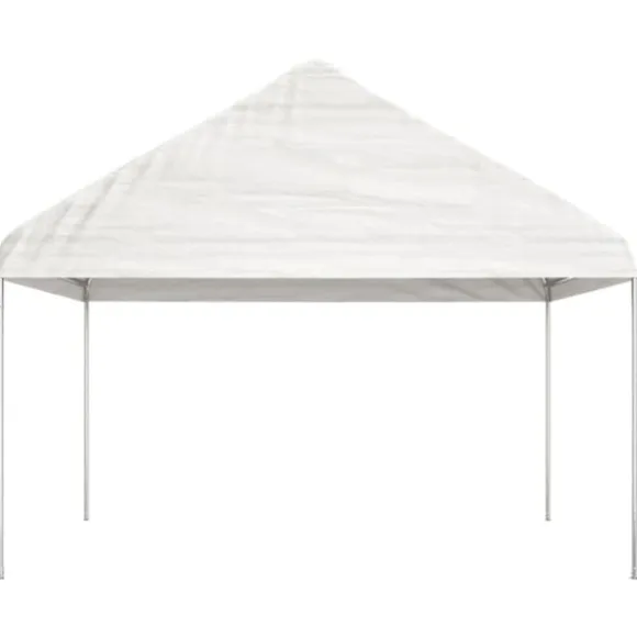 vidaXL pavillon med tag 13,38x4,08x3,22 m polyethylen hvid - Festtelte & havepavilloner