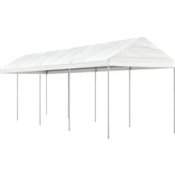 vidaXL pavillon med tag 8,92x2,28x2,69 m polyethylen hvid - Festtelte & havepavilloner