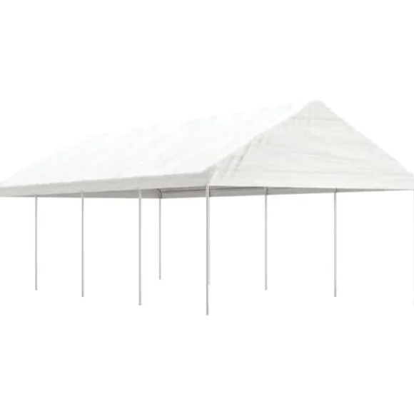 vidaXL pavillon med tag 8,92x4,08x3,22 m polyethylen hvid - Festtelte & havepavilloner