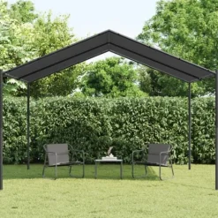 vidaXL pavillon 4x4 m stål og stof antracitgrå - Festtelte & havepavilloner