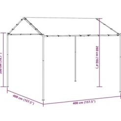 vidaXL pavillon 4x4 m stål og stof antracitgrå - Festtelte & havepavilloner