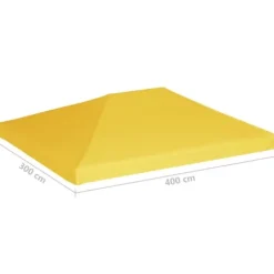 vidaXL pavillontopdække 270 g/m² 4x3 m gul - Festtelte & havepavilloner – tage