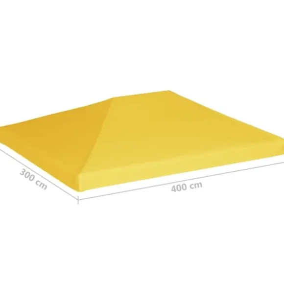 vidaXL pavillontopdække 270 g/m² 4x3 m gul - Festtelte & havepavilloner – tage