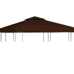 vidaXL pavillontopdække 2 niveauer 3x3 m 310 g/m² brun - Festtelte & havepavilloner – tage
