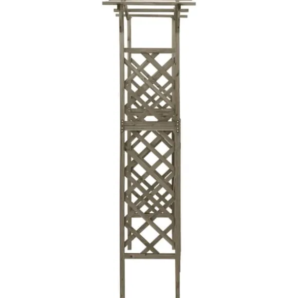 vidaXL pergola med låge 116x40x204 cm massivt grantræ grå - Havebuer, espalierer & pergolaer