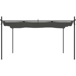 vidaXL pergola med sammenrulleligt tag 395x292x230 cm antracitgrå - Festtelte & havepavilloner