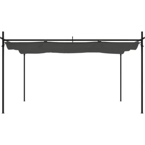 vidaXL pergola med sammenrulleligt tag 395x292x230 cm antracitgrå - Festtelte & havepavilloner