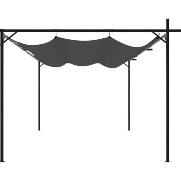 vidaXL pergola med sammenrulleligt tag 395x292x230 cm antracitgrå - Festtelte & havepavilloner