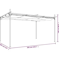 vidaXL pergola med sammenrulleligt tag 395x292x230 cm antracitgrå - Festtelte & havepavilloner