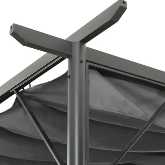 vidaXL pergola med sammenrulleligt tag 3x3 m 180 g/m² antracitgrå - Havebuer, espalierer & pergolaer