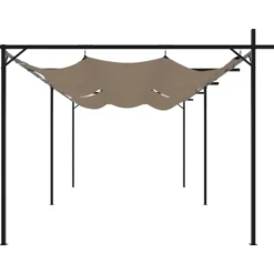 vidaXL pergola med sammenrulleligt tag 589x292x230 cm gråbrun - Festtelte & havepavilloner