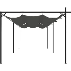 vidaXL pergola med sammenrulleligt tag 589x292x230 cm antracitgrå - Festtelte & havepavilloner