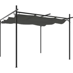 vidaXL pergola med sammenrulleligt tag 295x292x230 cm antracitgrå - Festtelte & havepavilloner
