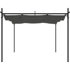 vidaXL pergola med sammenrulleligt tag 295x292x230 cm antracitgrå - Festtelte & havepavilloner