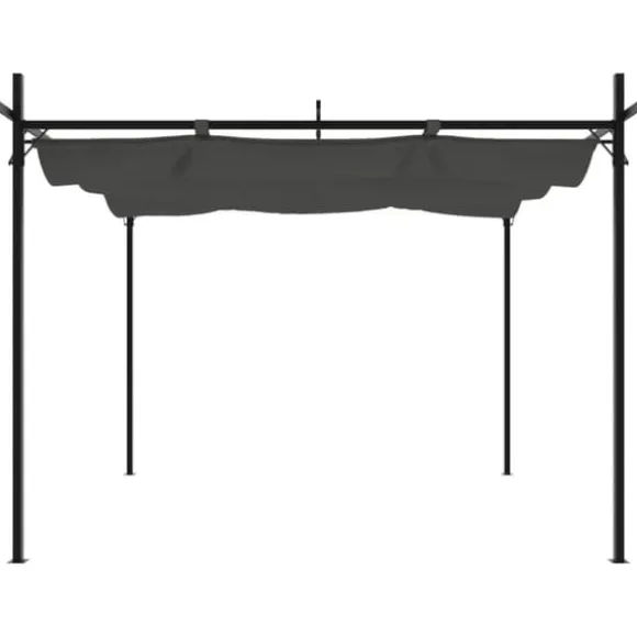 vidaXL pergola med sammenrulleligt tag 295x292x230 cm antracitgrå - Festtelte & havepavilloner