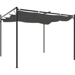 vidaXL pergola med sammenrulleligt tag 295x292x230 cm antracitgrå - Festtelte & havepavilloner