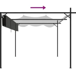 vidaXL pergola med sammenrulleligt tag 295x292x230 cm antracitgrå - Festtelte & havepavilloner