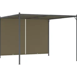 vidaXL pergola med tilbagetrækkeligt tag 3x3 m 180 g/m² gråbrun - Havebuer, espalierer & pergolaer